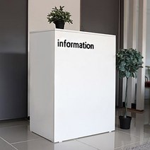 가구뱅크 심플800 안내데스크 미용실 카운터 미니 식당 매장카운터 데스크 옷가게 사무용 데스크, 화이트+ 블랙로고