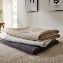 데코그램 순면 줄누빔 싱글 퀸 킹 패밀리 침대패드, 베이지