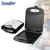 샌드위치메이커 와플메이커 전기 샌드위치 메이커 대형 파니니 1400w 요리 주방 용품 아침 식사 와플 기계 붙지 않는 철 팬 sonifer, sf6096, 에게