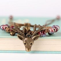 앤썸 사슴 구슬 우정 도자기 소원 원석 행운 수제 매듭팔찌 AS-142