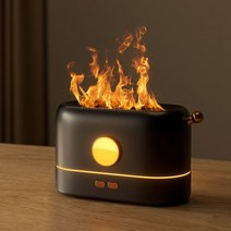휴대용 아로마 디퓨저 시뮬레이션 불꽃 USB 초음파 가습기 홈 오피스 가습기 아로마 테라피 불꽃 램프 디퓨저, CHINA, 다크 그레이