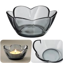 이케아 꽂 모양 미니 양초 홀더 그레이 받침대 워머 케이스 글라스 촛대 캔들 조명 인테리어 장식 분위기 감성 식탁 소품 양키 소형 유리 촛대 트레이 VANLIGEN 반리겐