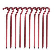 10 개대 후크가있는 18cm 알루미늄 합금 텐트 못 정원 말뚝 해먹 캠핑 녀석에 대한 지상 못 천막 캐노피 플라이 시트, 10pcs 황금
