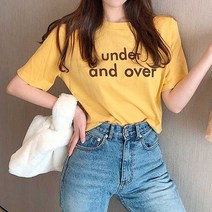 여성용 예쁜 티셔츠 레터링 라운드넥 반팔티 맨투맨 의류 프린팅 라운드 봄 베이직티셔츠 디자인면티