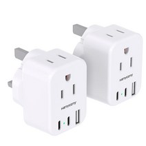 유럽 여행용 플러그 어댑터 국제 이탈리아 스페인 전원 콘센트 2개 USB C 포트 타입 미국 대부분의 프랑스 독일 여행 크루즈 필수품, Type G - UK Ireland