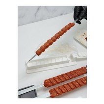 간편 고기 줄 케밥 꼬치 도구 플라스틱 준비 바베큐 메이커 단일 재사용 가능한 프레스, 1개