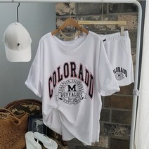 상상그이상 여성용 국내제작 콜로셋 트레이닝 세트 반팔 츄리닝 상하세트 빅사이즈 캠핑룩 홈웨어 셋업 키작녀 반바지 엄마등원룩