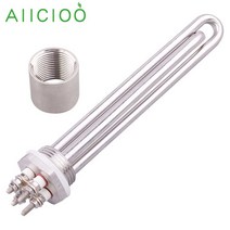 미니전기히터 12v 가열 요소 태양열 온수기 요소 난방 물 관형 전기 히터 100W 200W 300W 400W 600W, [03] 12V 300W, [03] locknut