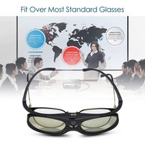 VR VR기기BOBLOV-액티브 셔터 3D 안경 DLP-Link USB 블루 호환 BenQ W1070 W700 델 프로젝터 DLP 2 개, 한개옵션1, 한개옵션0