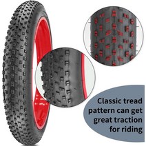 MTB 타이어 20 인치 팻 타이어 20/26x4.0 바이크 접이식 스노우 자전거 MTB, 02 26 X 4.0 1 Tire