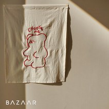 [바자르] 베어구미 자수 가리개커튼(60x75)1장
