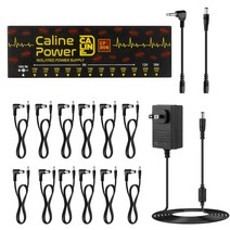 Caline CP-206 정말 절연 페달 전원 공급 장치 12 출력 9V 18V 기타 효과 어댑터 및 14 케이블 액세서리, [04] US Plug