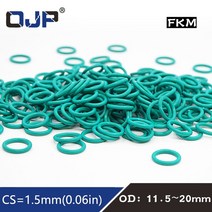 고무 실리콘 오링 O 링 패킹 바킹 개스킷 가스켓 그린 FKM 씰 오일 연료 와셔 CS 1.5mm OD11.5 12 13 14 15 16 17 18 19 20mm 로트 당 10 개, [07] 17x14x1.5mm, [03] 30pieces