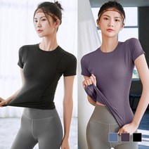 땀흡수 통기성좋은 여자 스포츠 반팔쫄티 땀배출 여름땀복 20대 짐복