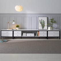 3100 철제 2단서랍 TV거실장+협탁2 세트 티비장식장 tv수납장 거치대 선반, 샤틴브라운