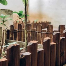 정원 울타리 탄화 부식 방지 야외 화단 목재 장식, (인서트 4개)높이50/55 x길이 약 120