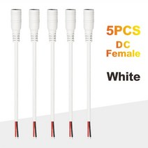 콘넥터 접속자 전선연결단자 dc커넥터 DC5.5x2.1mm 남성 또는 여성 케이블 와이어 커넥터 블랙 화이트 12V, 05 5PCS Female White