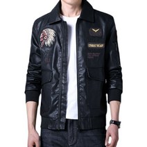 남성 가죽 자수항공점퍼 간지라이더자켓