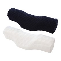 엔비키즈 바른자세 경추베개 2 세트 숙면 마사지 돌기 편안한 잠자리 베개, 네이비+화이트