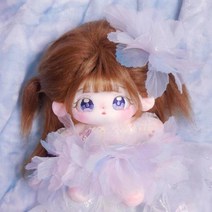 코튼 인형 여자 아이 20 cm노속성 노바디 봉제 드레스업 기프트, 벌거 벗은 아기 + 헤어 스타일 + 꽃 요정 세트, 해골없이 20cm