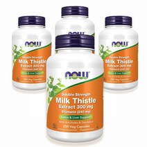 나우푸드 실리마린 밀크 시슬 추출물 300mg 베지 캡슐, 200정, 4개
