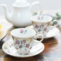 cocooning 일본산 MIHARU 골드도금 명품 야생화 고급 커피잔 2인세트 커피잔세트