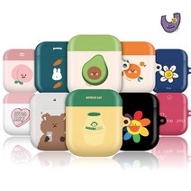 유니온바이닐 에어팟 하드 케이스 1세대 2세대, 23. 스마일 블랙, 에어팟 케이스