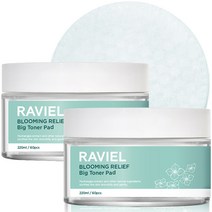 RAVIEL 블루밍 릴리프 빅 토너패드, 2개, 220ml