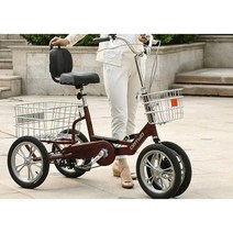 입문용 성인 4발 세발자전거 4륜 조립, 스틸프레임14인치티타늄실버네바퀴