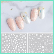 고네일]화이트눈꽃네일스티커N/크리스마스네일아트/트리네일/엘사/눈결정네일, 907금
