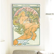 세계 명화그림 알폰스 무하 풍경그림 대형 와이드 홈카페 인테리어 거실 침실 카페, (무하)라틴 지구