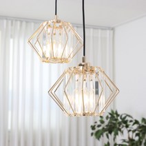 크라운 크리스탈골드 펜던트조명 LED전구 홈바 홈카페 갓성비 센스만점 포인트조명 셀프인테리어 포인트조명 인테리어 식탁조명, 램프미포함