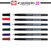 [성실한오피스] 피그마 캘리그라퍼 20(2mm) 캘리 전용 마카펜 6칼라, 1개, 블랙
