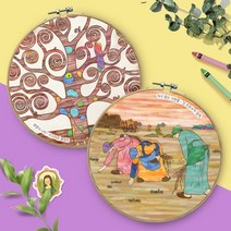 컬러링 수틀 액자 - 명화 (2종 택1), 생명의나무