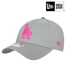 뉴에라 여성 LA 다저스 네온 팝 940 볼캡 그레이네온핑크 60112723, 60112723_그레이네온핑크, OSFM