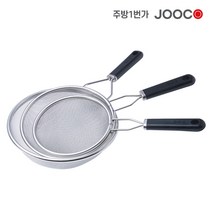 주방1번가 주코(JOOCO) 007 건지기 검정손잡이 스텐건지기 거름망 뜰채 채망, 거친 / 소 (190x180mm)