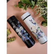 무광자개텀블러 보온보냉병 나전칠기 외국인기업단체VIP선물용 보자기포장, 화이트