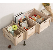 원목칼라박스 컬러 밀크박스 수납함 정리함 폴딩박스, 레드 덮개_소형