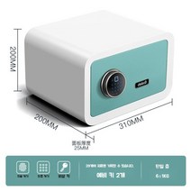 소형금고 개인 차량용 가정용 금고 전자비밀번호, 20cm  민트 패스워드+지문인식