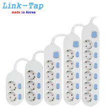[사은품행사] Link-Tap 링크탭 2구 3구 4구 5구 6구 개별 스위치 1.5m 3m 5m 10m 16A 2800w 국산 안전 절전형 멀티탭, 3구 개별 3m