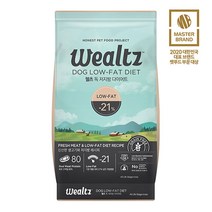 웰츠 독 저지방 다이어트 강아지 사료, 2.1kg, 3개