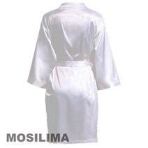 샤워가운 나이트가운 까운 잠옷 긴팔 로브 파티 배스로브 목욕 웨딩 일본옷, M, 흰색