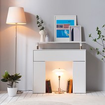 테오 벽난로 콘솔 장식장 모형 선반 수납장, 화이트(E0)