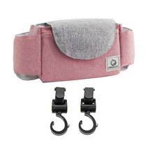 니녹 유모차 정리함 가방 + 걸이 2P, 핑크 + 걸이 2P