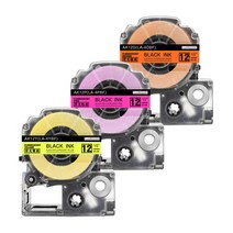 로켓라벨 엡손 라벨 테이프 리락쿠마 호환 OK730 LW-K200BL H200RK K200PK K740WH OK1000P 스티커 라벨기 라벨용지, AK12Y+AK12P+AK12D