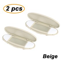 룸미러거치대 자동차 룸미러 백미러 차량 실내 for mini cooper new car sun visor mirror cover makeup 미러 커버 for bmw mini, 베이지 2pc