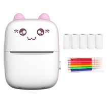 휴대용 다기능 인쇄 용지 호환 고속 간편한 작동 USB 포트 미니 열전사 프린터 여행용, 02 분홍색
