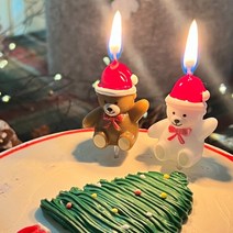 [당일배송] 하피블리 크리스마스초 디자인초, 산타곰돌이초, 13개, 화이트