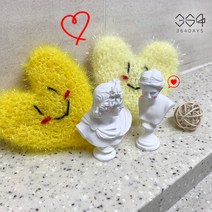 364days 핸드메이드 수세미 썸 하트수세미 커플 신혼 집들이선물 손뜨개 주방수세미 예쁜수세미, 02.No 썸하트 진노랑(개별포장) 1개, 고리x