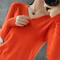 여성용 데일리 브이넥 니트 하늘비즈 A10 R963O967